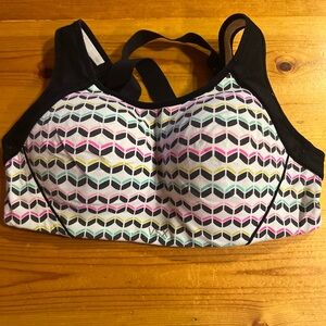 Victoria's Secret VSX Sport Geometric Multicolor Sports Bra 34C Crossback